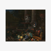 Still Life with Vegetables before a Draped, Overturned Plinth by an Ornamental Fountain by Peeter Gijsels - thumbnail_0_nf_66fa9b338213847b6f3578ce